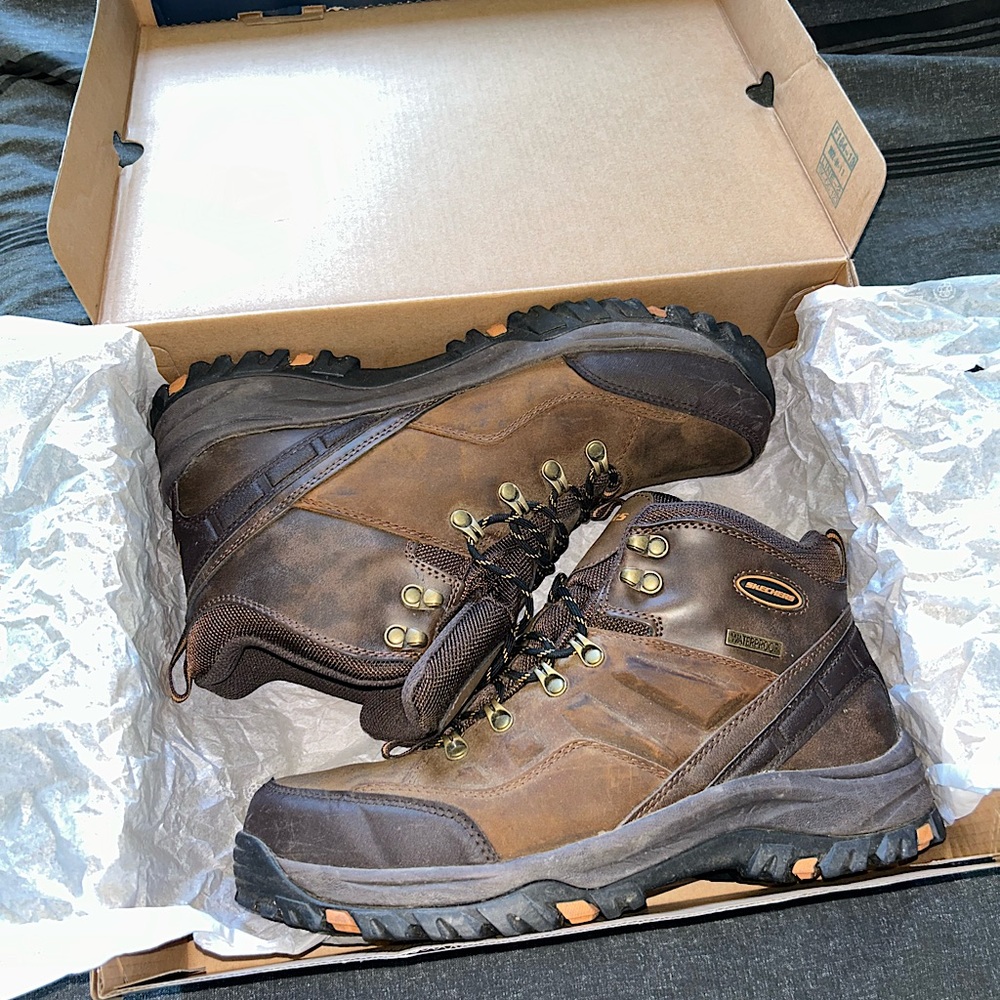 Sketchers Air Cooled Memory Foam Work Boots Sz 10.5